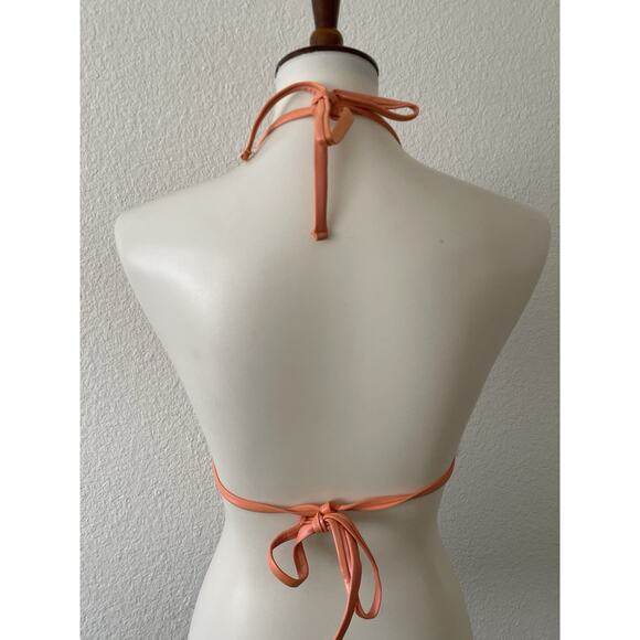Aerie Swim Triangle Bikini Top Orange Metallic Swimwear - Picture 8 of 11